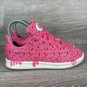 Adidas Stan Smith x The Simpsons Semi Solar Pink Little Girl Sz 2 Donuts Shoe